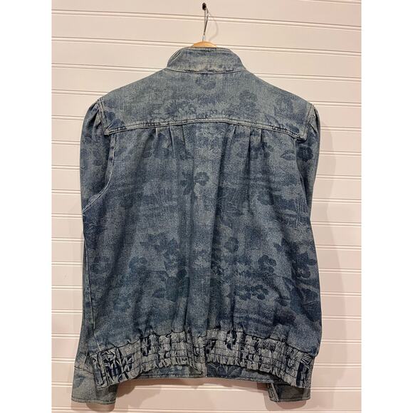 Vintage 80s patterned denim jacket - Picture 2 of 3